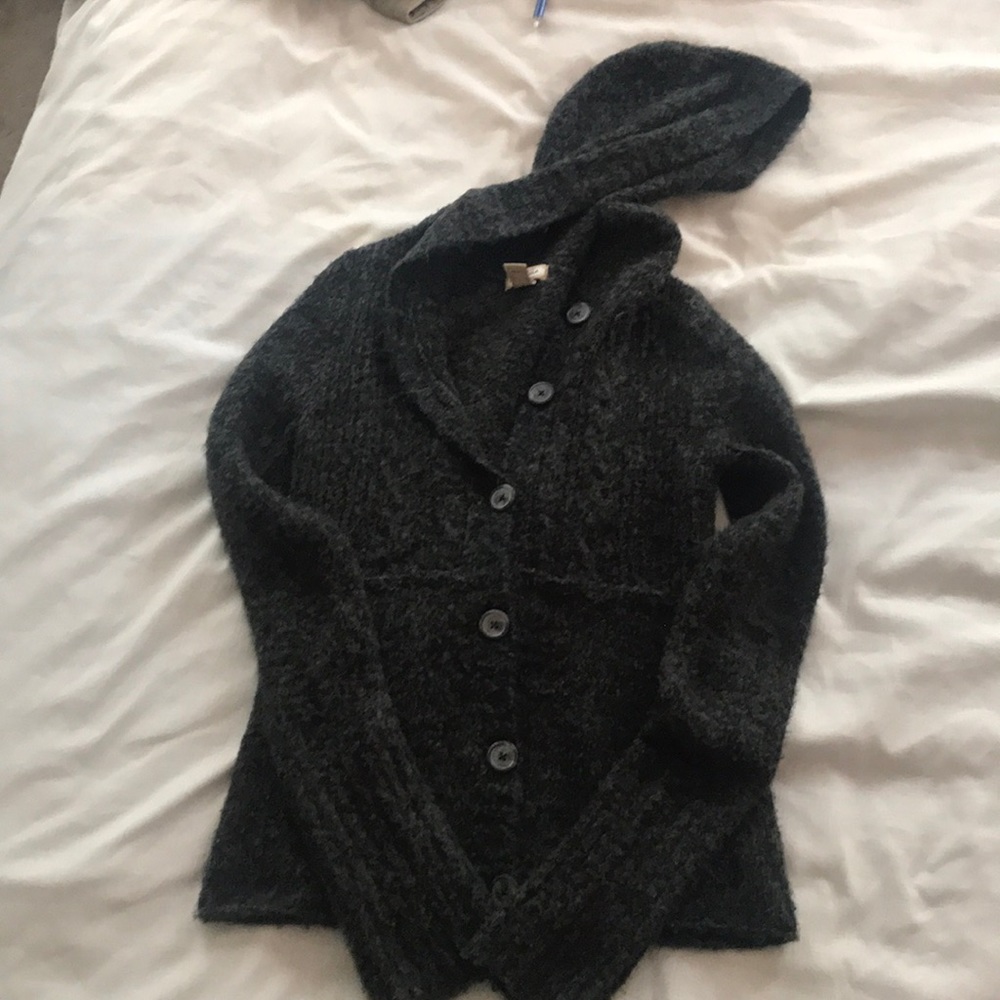 Hooded long sleeve cardigan